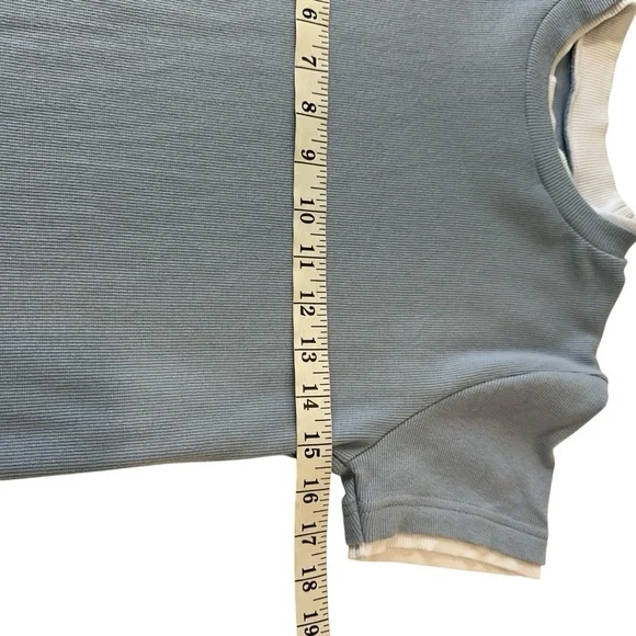 Daily Drills Light Blue Ribbed Layered Tee, M/L - Picture 2 of 5